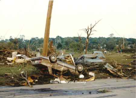 Automobiles thrown from