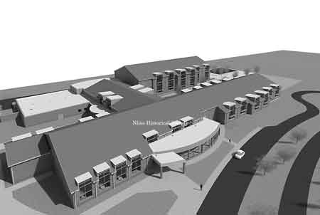 Architect rendering of the new Intermediate School for grades 3-5 built on the site of the former S.J. Bonham Elementary School.