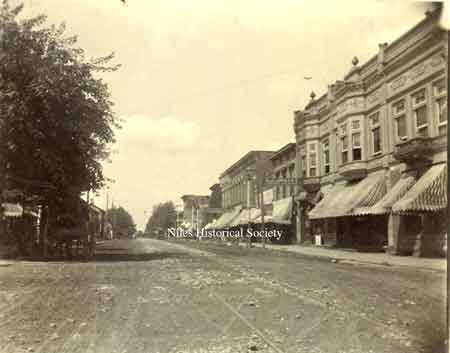 Different views of the buildings on the east side of South Main Street.