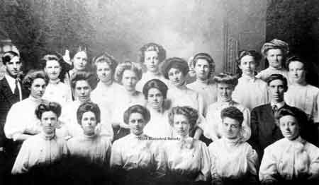 1908 Central School graduation picture. This was the largest class to graduate since the school opened in 1871.
