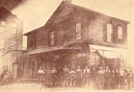 The second half of the house was moved to Franklin alley and used as a shop where the Harris rotary offset presses were made.