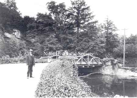 Walking bridge across Meander Creek.