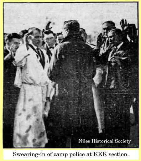 Swearing-in of camp police at KKK section