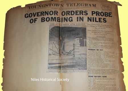 Governor orders probe in bombing of Mayor Kistler's home in Niles.