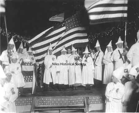 “America for the Americans” was the rallying cry of the Klan against different ethnic backgrounds, different religions, and different races.