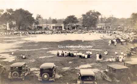 GE baseball field on East Federal Street across from gas station which served as a temporary medical clinic for the anti-klansmen who had been injured.