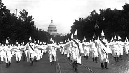 Klan marching in front of the U.S. Capitol in 1925