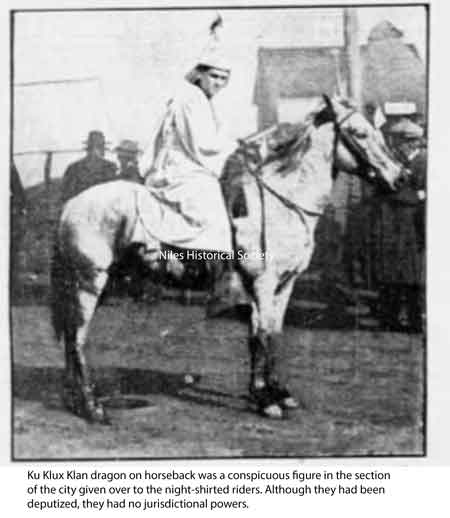 The Klan patrolled on horseback and were usually sworn in as 'special police'.