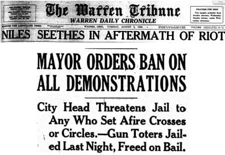 The mayor bans all cross and tire burnings.