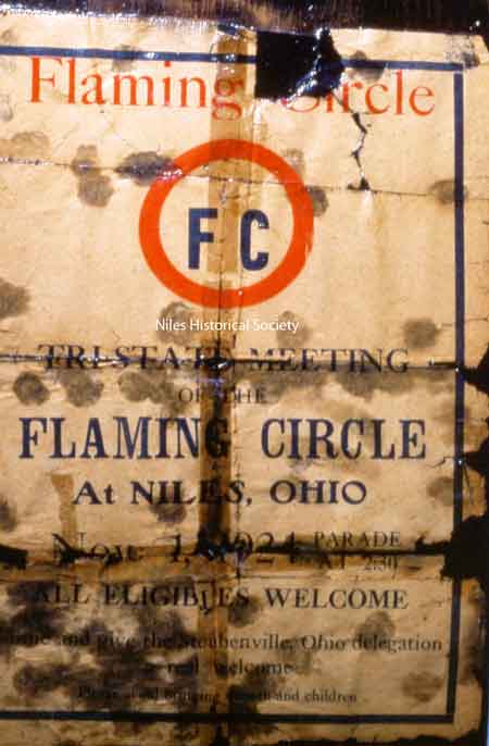 The poster for the Knights of the Flaming Circle is one that was distributed the week before the November 1, 1924 confrontation.