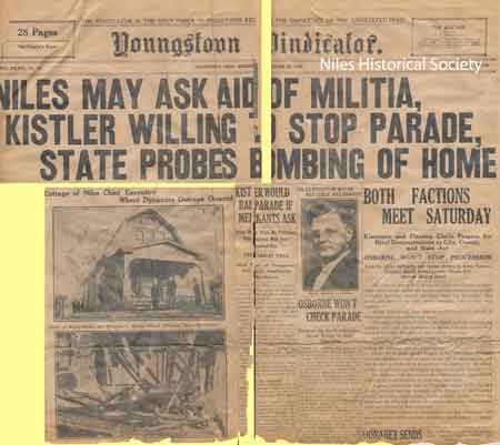 Governor orders probe in bombing of Mayor Kistler's home in Niles.