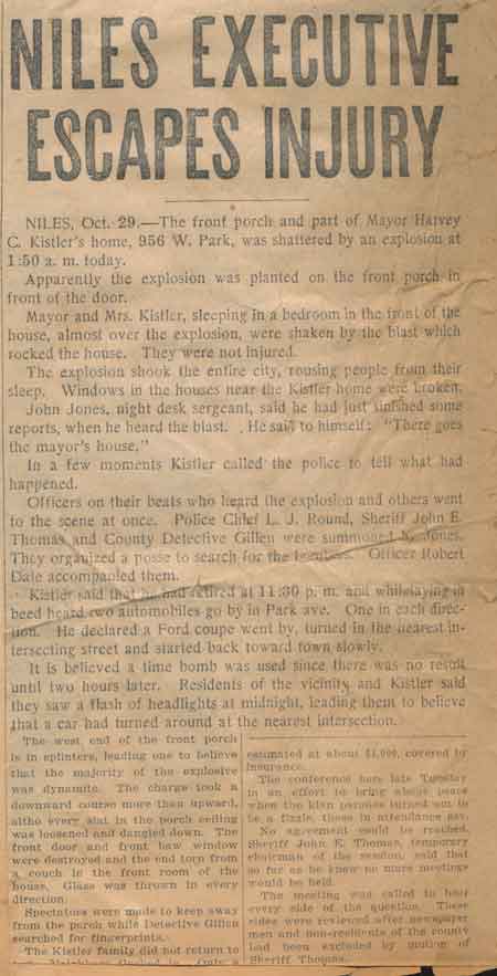 Niles executive escapes injury