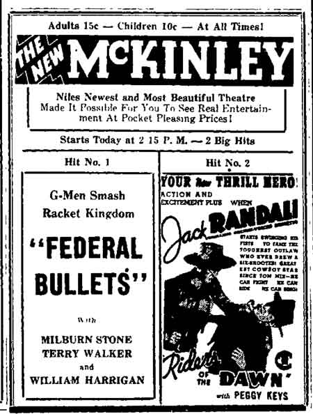 McKinley theatre advertisement