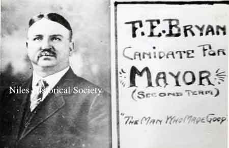 Glass slides with campaign advertisements were often projected onto the screen between movies. (The first commercials?)