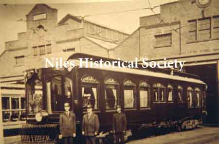 The interurban car, "The Northern" at the Niles station streetcar barns.
