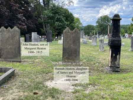 Tombstones for John and Hannah Heaton.