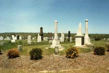 Heaton plot in Union Cemetery after the Niles Historical Society repaired and cleaned up the tornado damage.