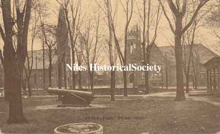 View of Community Park with St. Stephen and First Methodist Churches.