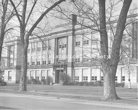 views of the front of Edison Junior High School on Church Street.