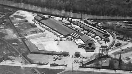 Aerial view of the Niles Firebrick kilns.