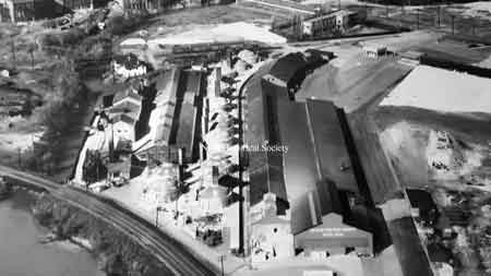 Aerial view of the Niles Firebrick kilns.