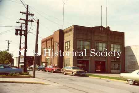 Photo taken of the Niles Fire Station on West Park Avenue, Niles, Ohio. The Police Department offices were located on the side and second floor.