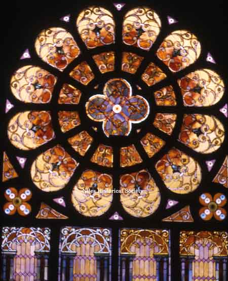 Exterior view of the stained glass window