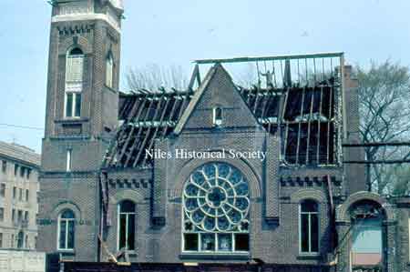 The stained glass window which faced Arlington Street
