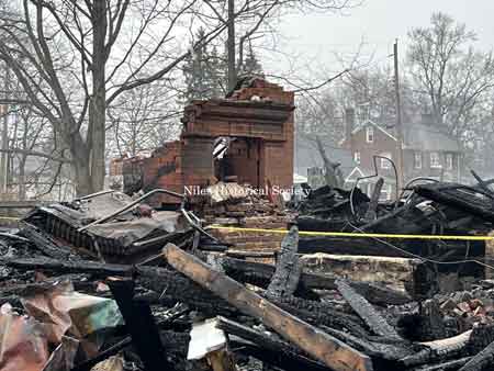 Fire Ravaged Harry Stevens Residence.
