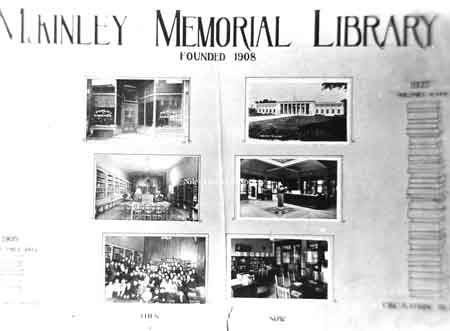 Poster showing circulation comparison between the old and new library.