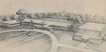 Architect rendering of proposed Rhodes Avenue School.