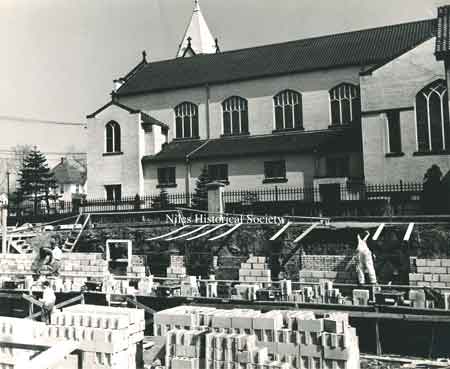Mount Carmel School basement construction.