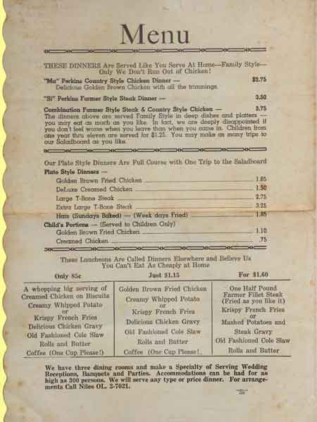 Ma Perkins menu