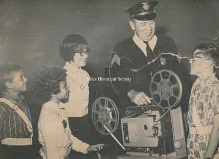 Officer John Scott working with the students on the School Safety forces. Photo 1968