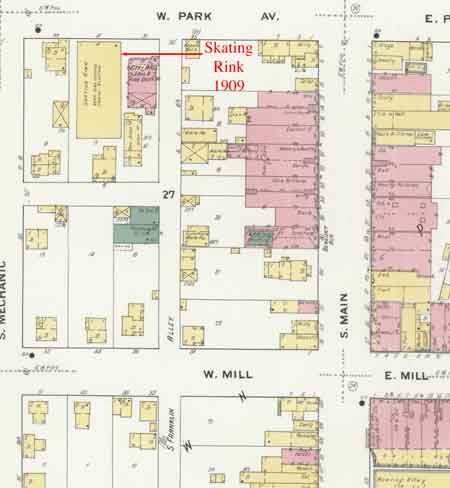 The third skating rink in Niles was built on the site formerly occupied by the fire department.