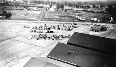 Aerial view of Republic Steel Plant in Niles, Ohio showing food drop area.