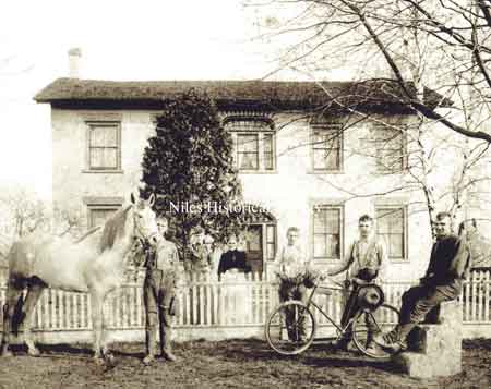 Stein family in front of home, ca 1905. PO7.112