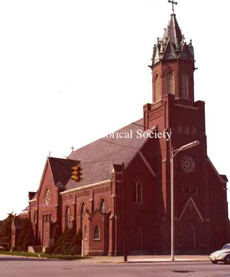 Photo taken of St. Stephen's Catholic church in Niles, Ohio. Dated Aug. 1975