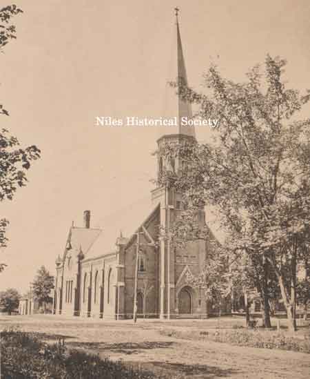 St. Stephen's Church on the southwest corner of West Park Avenue and South Arlington Avenue is a red brick building of Romanesque style.