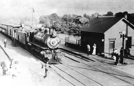 Waiting at the RR station for the train.