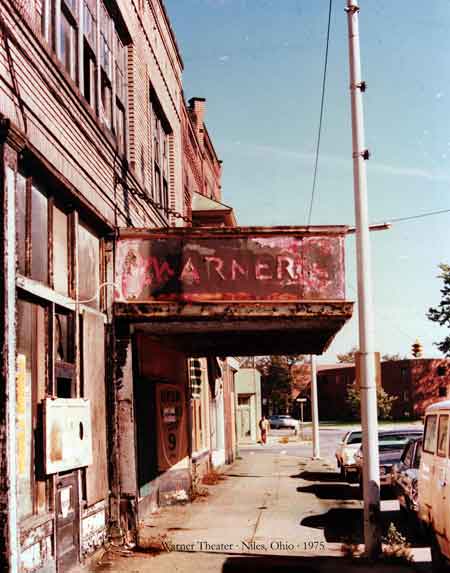 The Warner Theater fell into disrepair as evidenced by the photographs taken in 1975; later the building was demolished in 1976 during urban renewal.