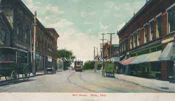 Niles residents remember the boys showing the silent flicks in the Diebel’s Butcher Shop on Mill Street (now State Street).