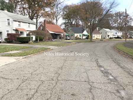 Wade Avenue as it appeared in 2019 taken from the same vantage point as the 1949 images.