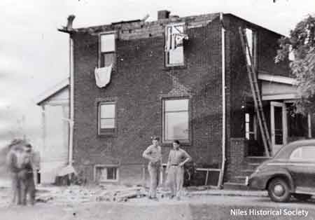 Home of Dominic Mauro on North Road was badly damaged. The roof was ripped complete off and the interior heavily damaged.