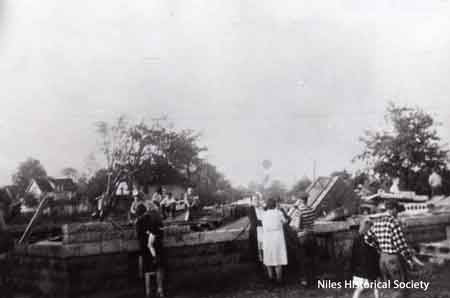 Two persons, one of them a small child, were killed when this home on Vienna Rd. was destroyed.