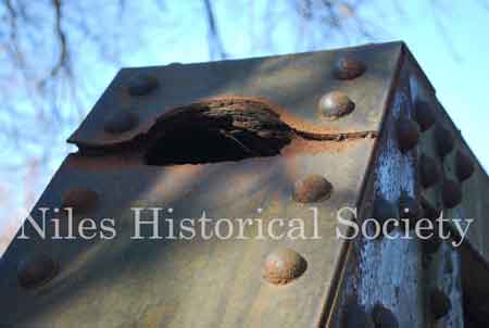 The Iron Bridge with its wooden roadway provided access to Salt-Spring Road from the end of Fifth Avenue.