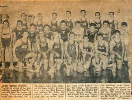 Niles McKinley 1962 Basketball Team