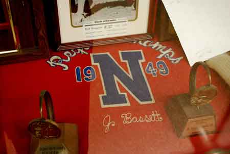 1949 Regional Basketball Championship blanket with Joe Bassett monogram.