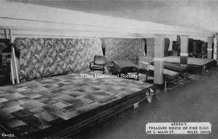 Postcard advertisement displaying various carpets available for purchase.