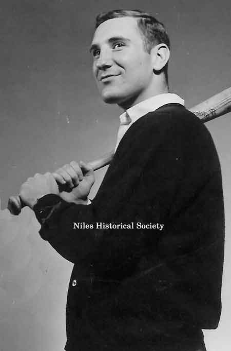Bo Rein posing for high school baseball photograph.